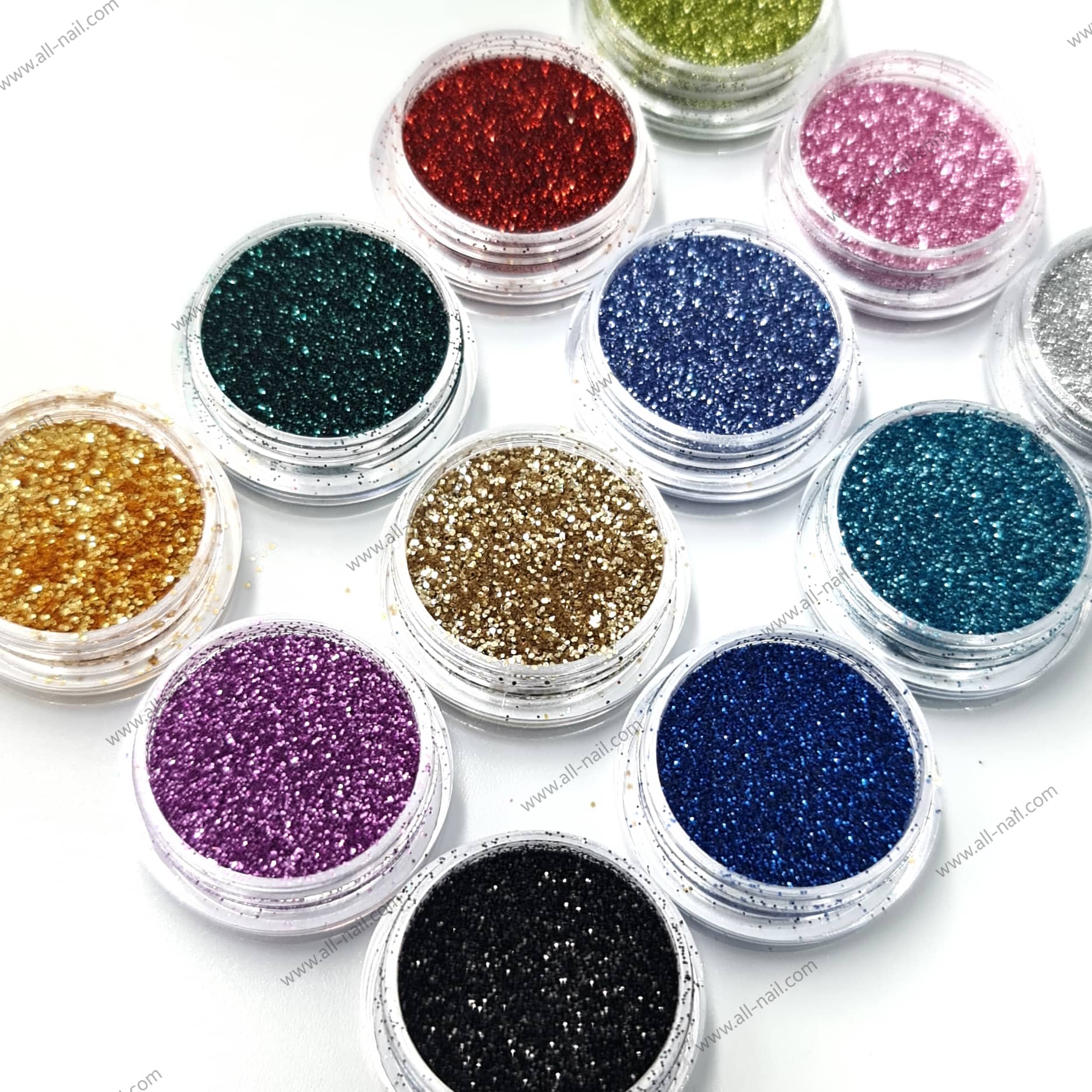 กลิตเตอร์ละเอียด กลิตเตอร์ตกแต่งเล็บ (1ชุด=12กระปุก)