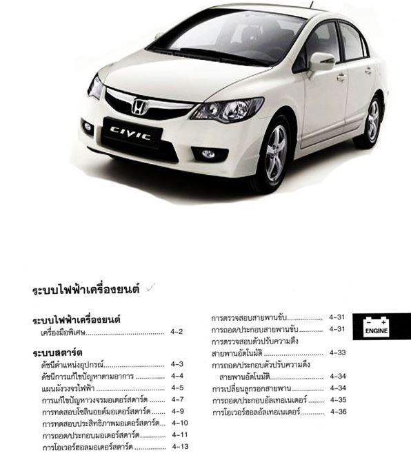 คู่มือถอดประกอบเครื่องยนต์ HONDA CIVIC FD ปี 06-12 อีเมล คู่มือซ่อมถอดประกอบเครื่องยนต์ รถยนต์ฮอนด้าซีวิค HONDA CIVIC บอดี้ FD1 FD2 เครื่องยนต์ R18A1 R18A3 K20Z2 ระบบ i-VTEC SERVICE MANUAL โฮเวอร์ฮอลเครื่องยนต์