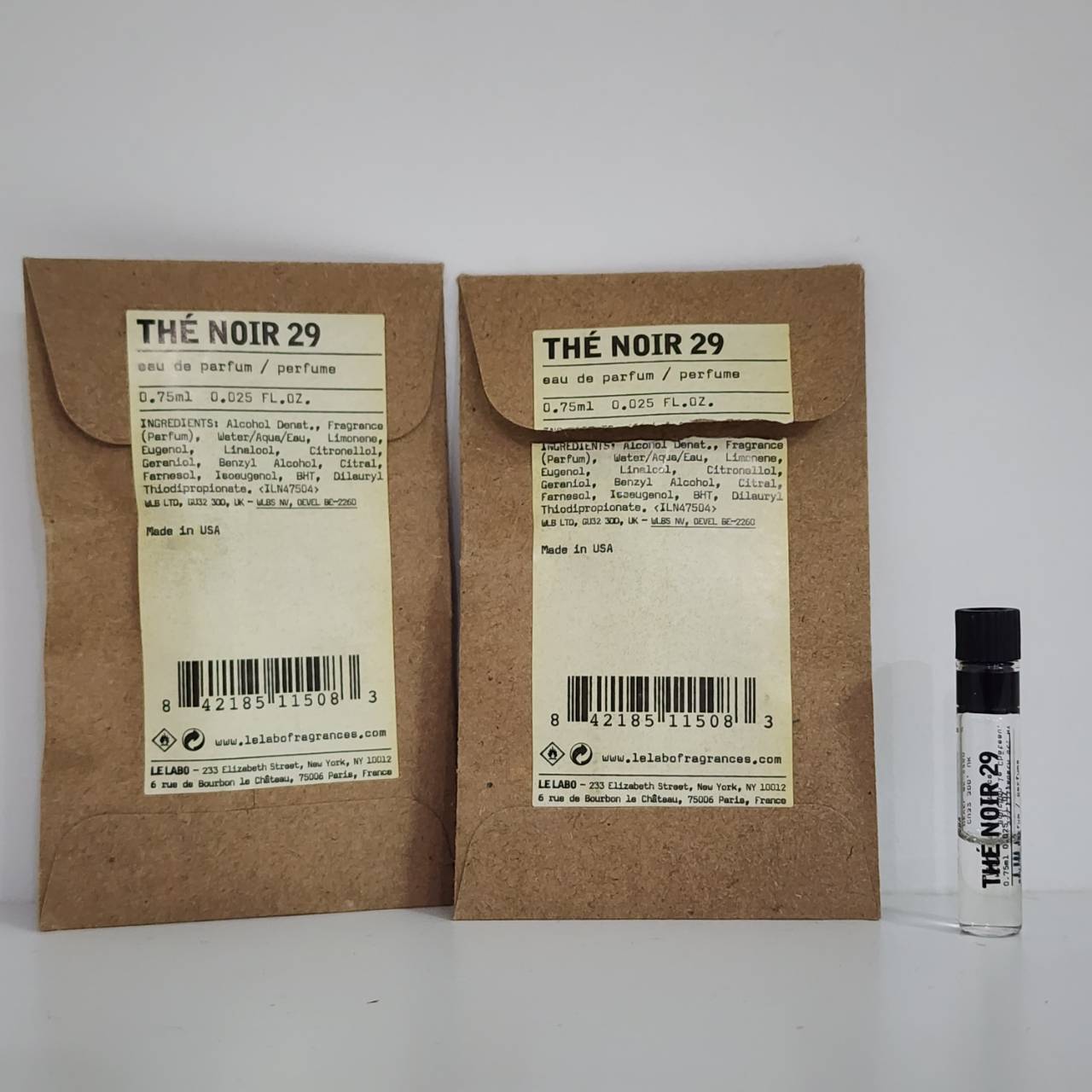 น้ำหอมไวออลหลอดทดลอง Le Labo Thé Noir 29 Eau de Parfum For Women & Men 0.75ml Sample Vial ขนาดทดลองแบบ VIAL ขอแกะเช็คของก่อนส่งนะคะ