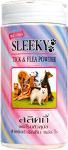 ผงโรยตัวกำจัดเห็บ หมัด ไร สำหรับสุนัข SLEEKY กระป๋องใหญ่ 250 กรัม