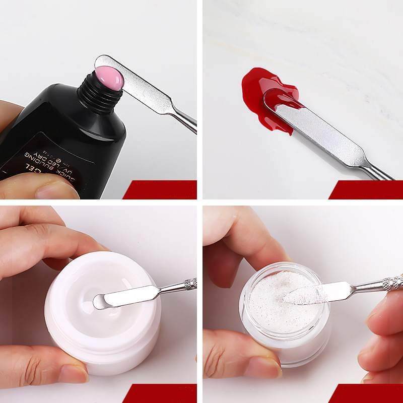 ไม้พายแบบสแตนเลส เหล็กตักสีเจล ใช้ตักเพื่อผสมสีเจล