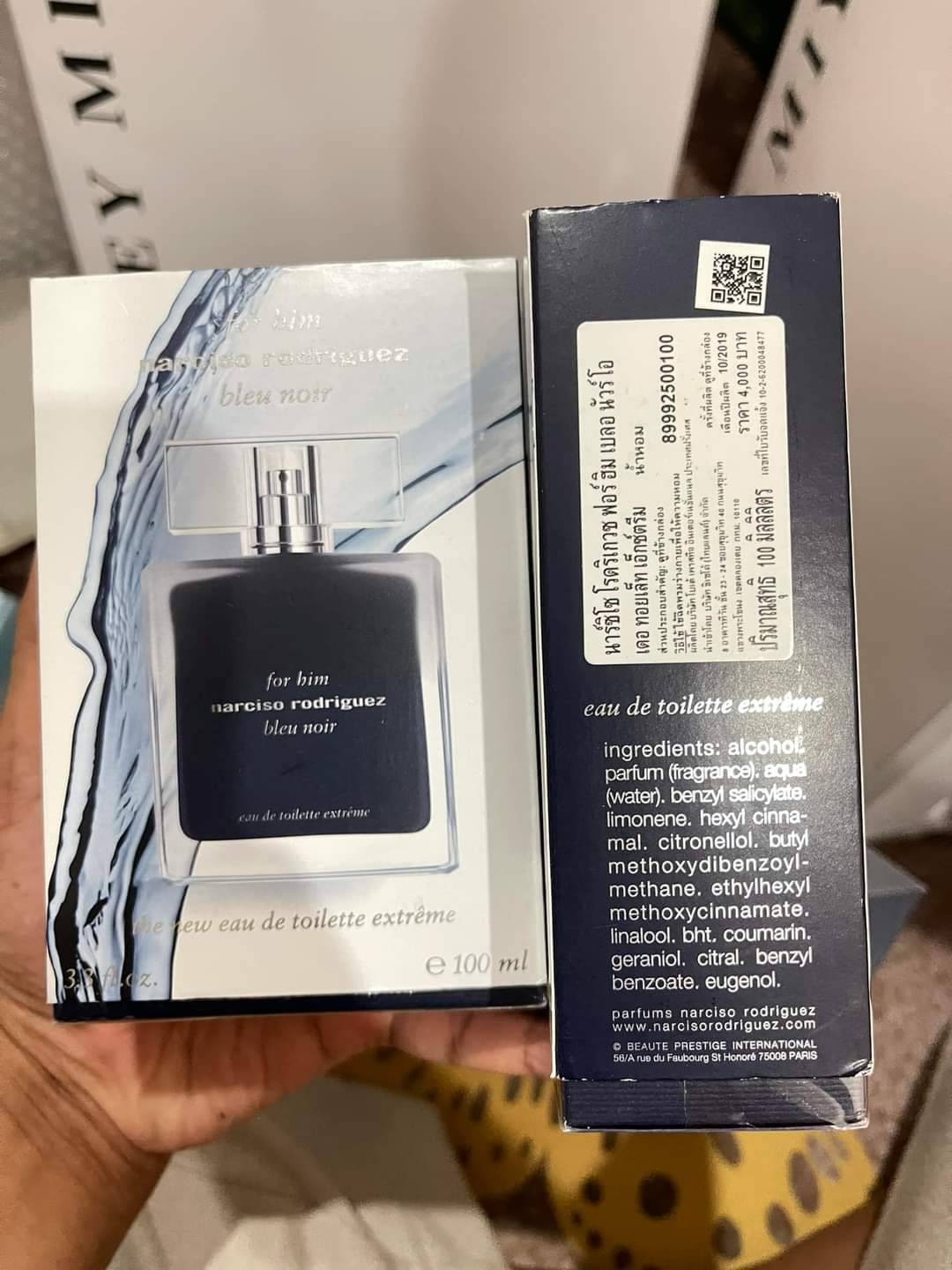 น้ำหอมแท้ Narciso Rodriguez Bleu Noir For Him Eau De Toilette Extreme 100ml กล่องซีลป้ายไทย (ผลิต10/2019 )