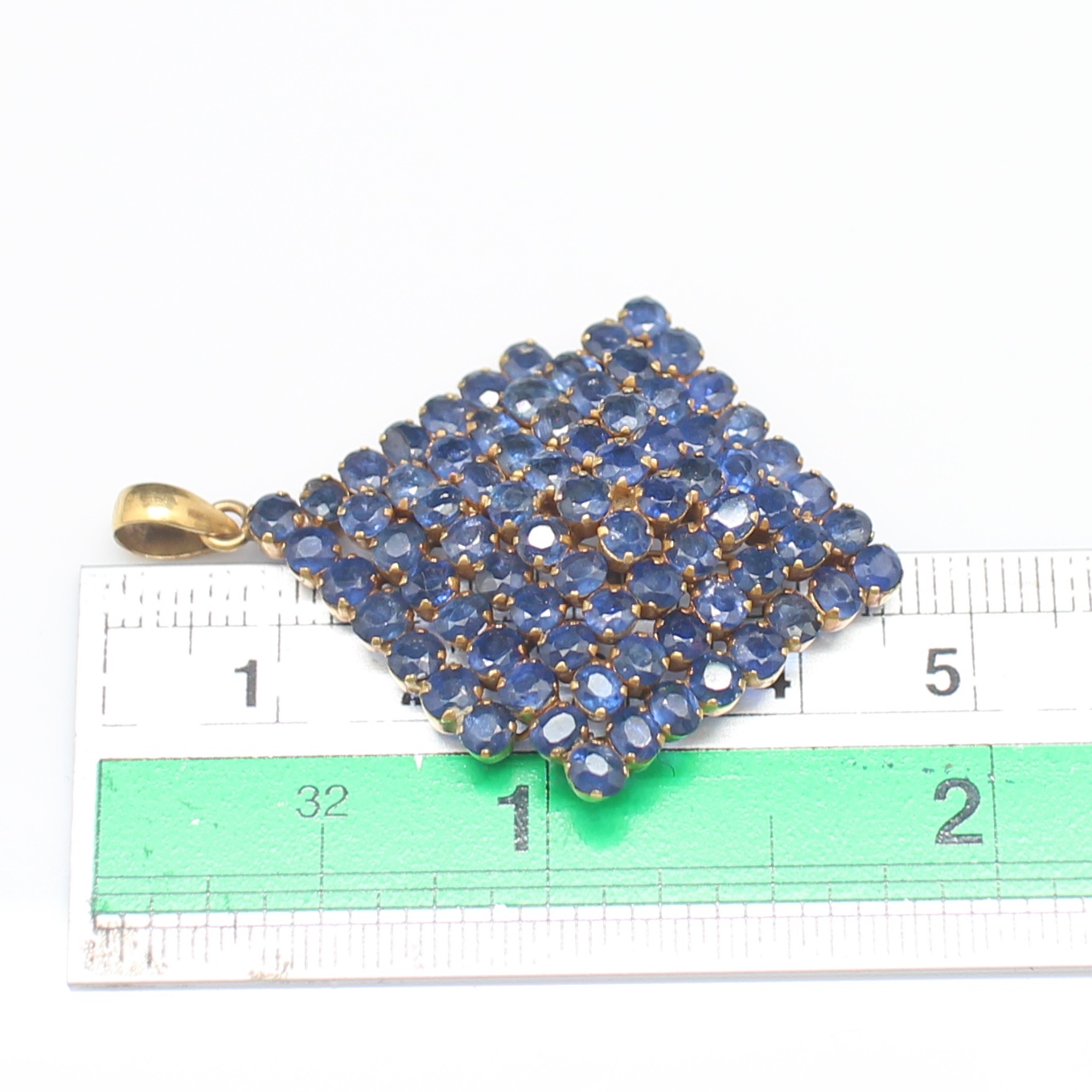 PD25116 จี้ไพลินพม่าดิบ ทองแท้ 18k นน.รวม 8.7 กรัม เซอร์ SGL