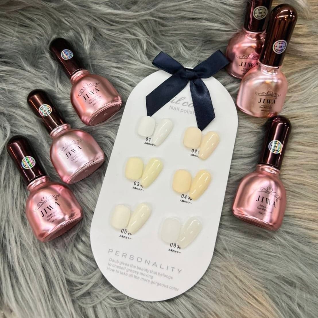 เซตสีเจลโทนขาว ชุดสีเจลทาเล็บ 6สี/เซต JIWA 12ml