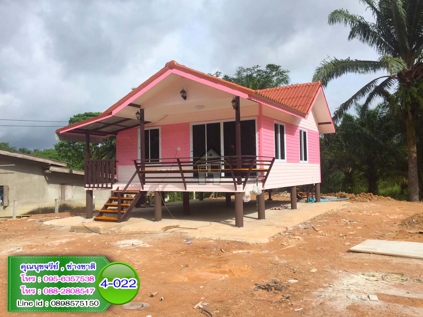 4-022 บ้านน็อคดาวน์ ทรงจั่วมุกซ้อน