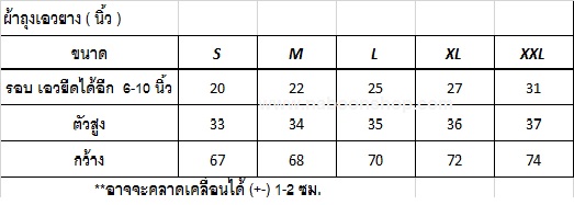 ผ้าถุงเอวยาง ผ้าโทเร เบอร์ S