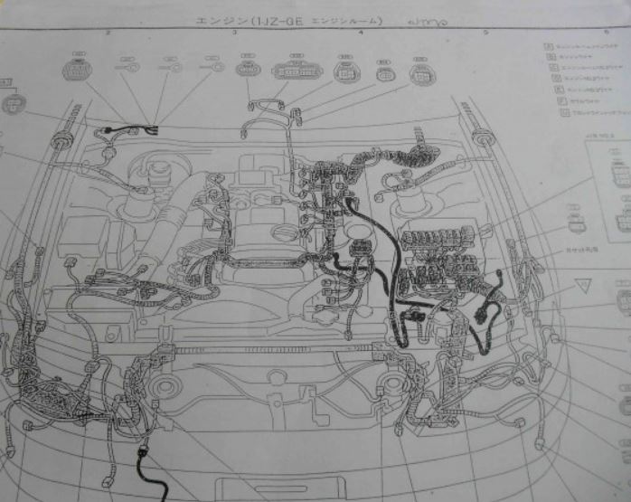 คู่มือซ่อมรถยนต์ วงจรไฟฟ้า Wiring Diagram เครื่องยนต์ 1JZ-GE ฝาขาว TOYOTA MARK II 1993