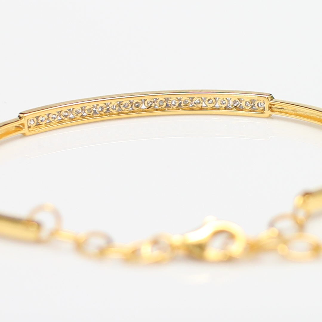 BL25076 กำไลเพชรแถว เพชรแท้ 0.72 กะรัต ทองแท้ 18k นน. 7.6 กรัม รอบข้อมือ 16-17 ซม. งานน่ารักๆใส่ติดมือได้