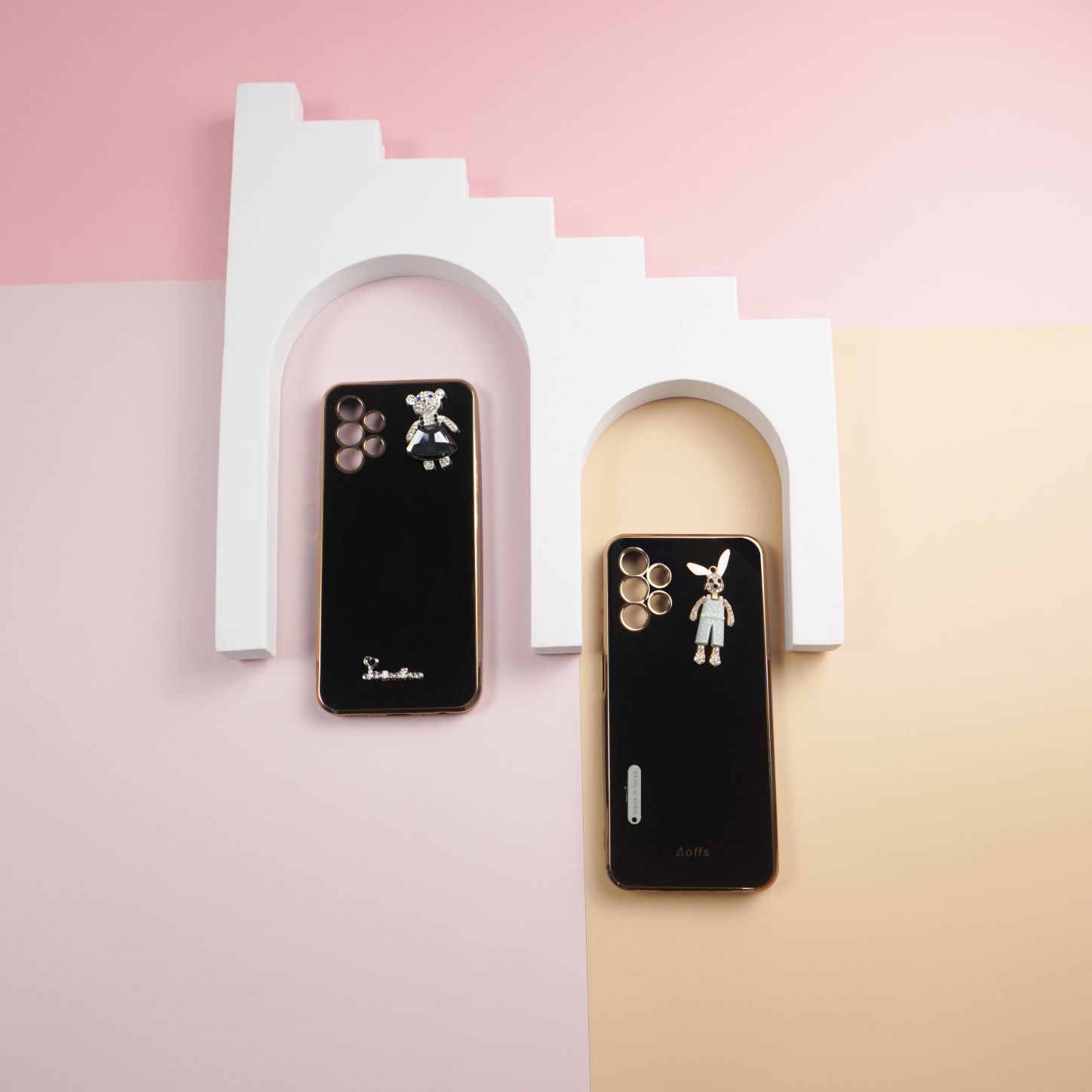 เคสโทรศัพท์ Samsung เคสซิลิโคน เงาขอบทอง ตัวการ์ตูน3D คลุมเลนส์กล้อง สำหรับSS A13