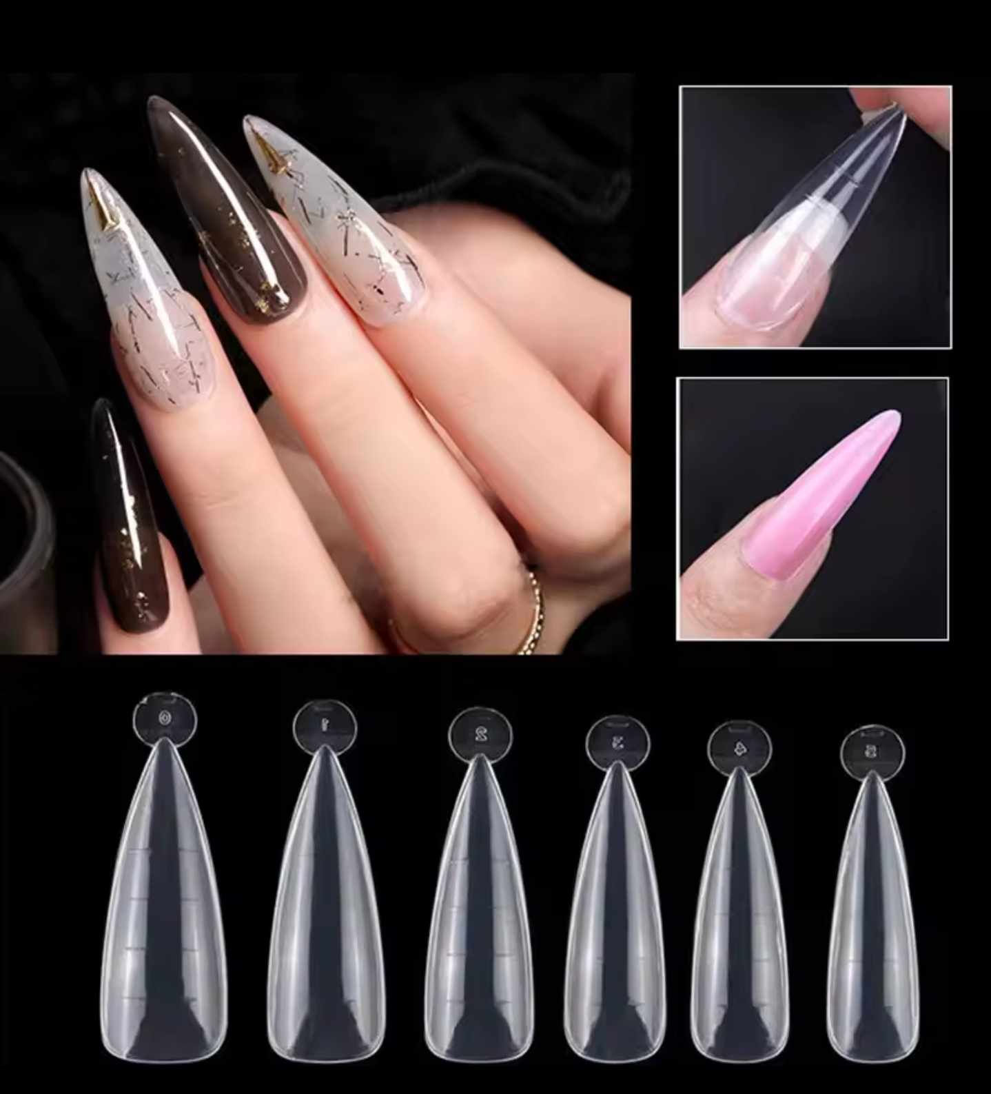 เล็บแพทเทิร์น Dual Form ฟอร์มต่อเล็บPoly Gel 12ไซส์ รวม120ชิ้น