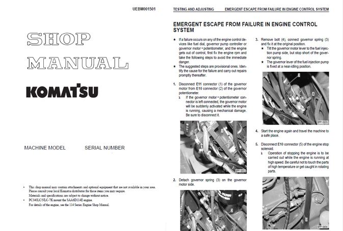 KOMATSU PC100-6 , PC120-6 คู่มือซ่อมรถจักรกลหนัก แม็คโค KOMATSU รุ่น PC100-6 PC120-6 โคมัตสุวงจรไฟฟ้า ไฮดรอลิก รถตักโคมัสสุ KOMATSU SERVICE MANUAL