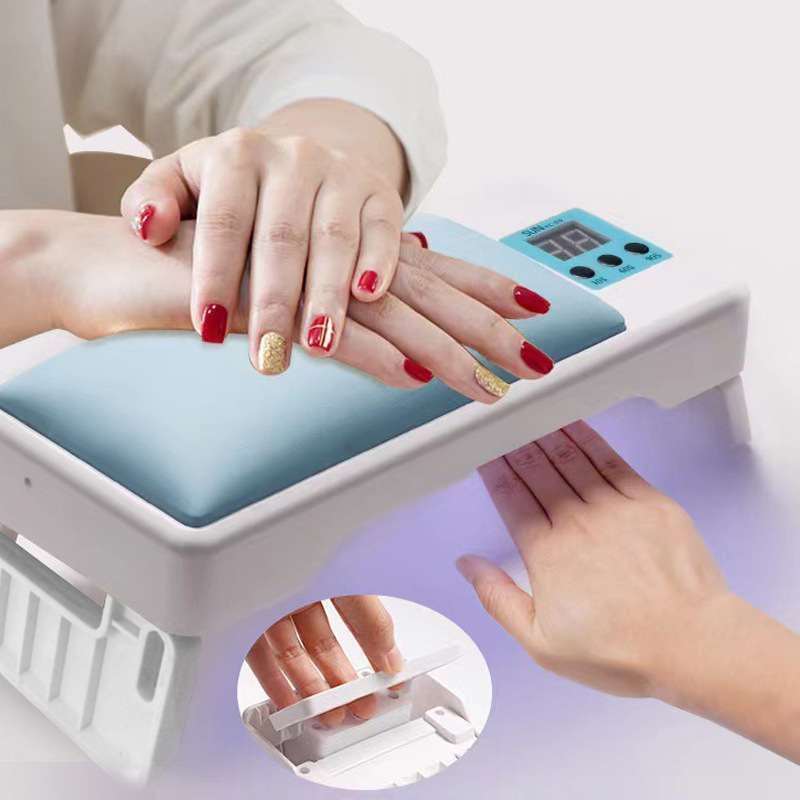 เครื่องอบเล็บเจล UV/LED แบบมีหมอนรองมือในตัว 72w
