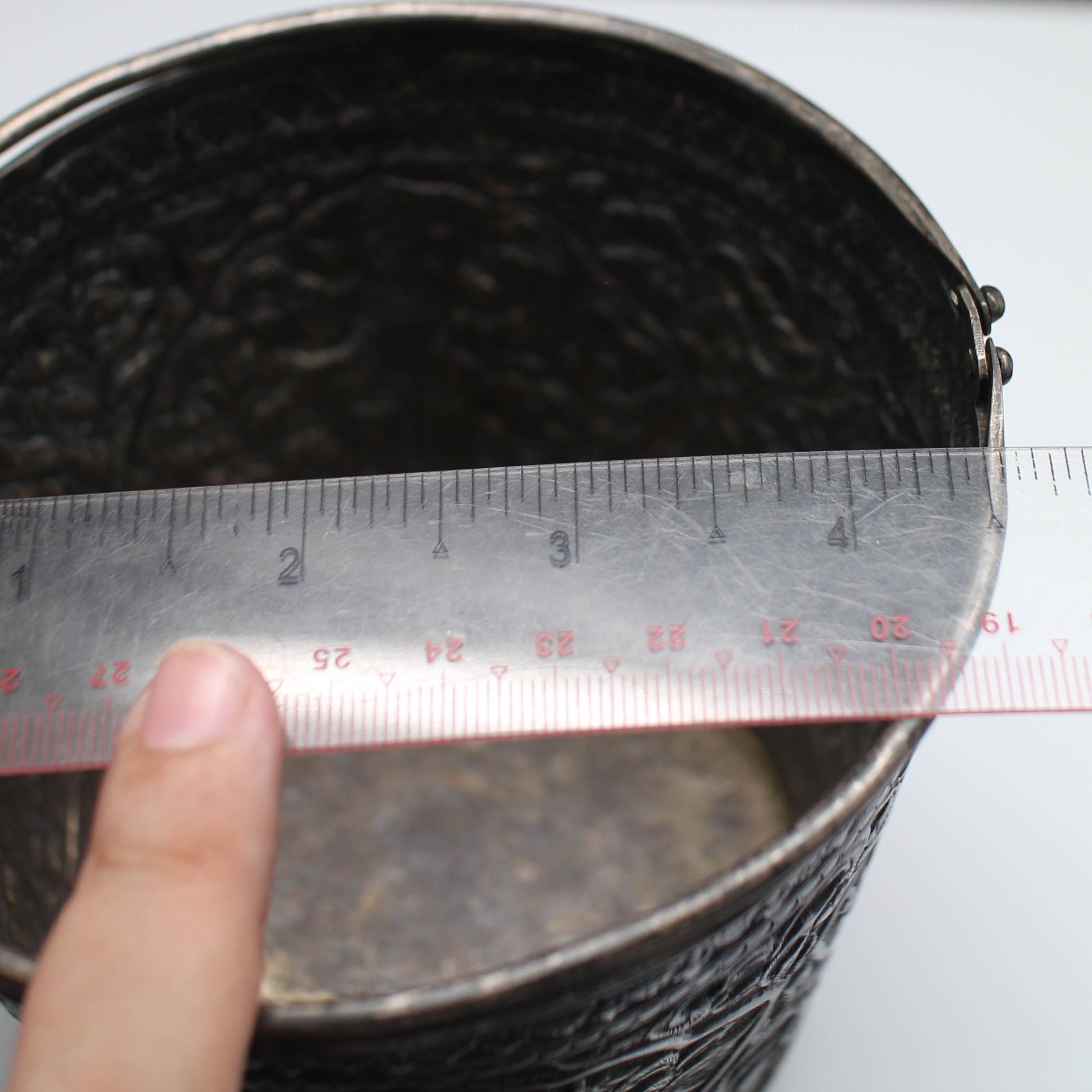 SI107 ถังเงินแท้เล็กดุลลาย นน. 230 กรัม