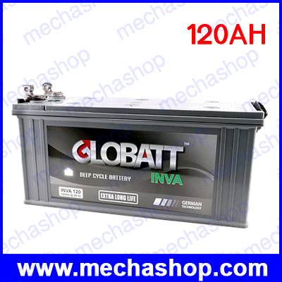 Globatt INVA แบตเตอรี่สำหรับเก็บพลังงานแสงอาทิตย์ ชนิด Deep Cycle เกรดระดับพรีเมี่ยม จ่ายกระแสไฟ (CCA) ได้สูงกว่าแบตเตอรี่ทั่วไป Globatt INVA 120AH