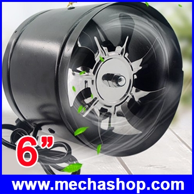 โบล์เวอร์ พัดลมระบายอากาศแบบท่อ 6 นิ้ว 500m3/h 40W In Line Fan Exhaust Kitchen Ventilator Fan Bathroom In Line Air Blower Fan