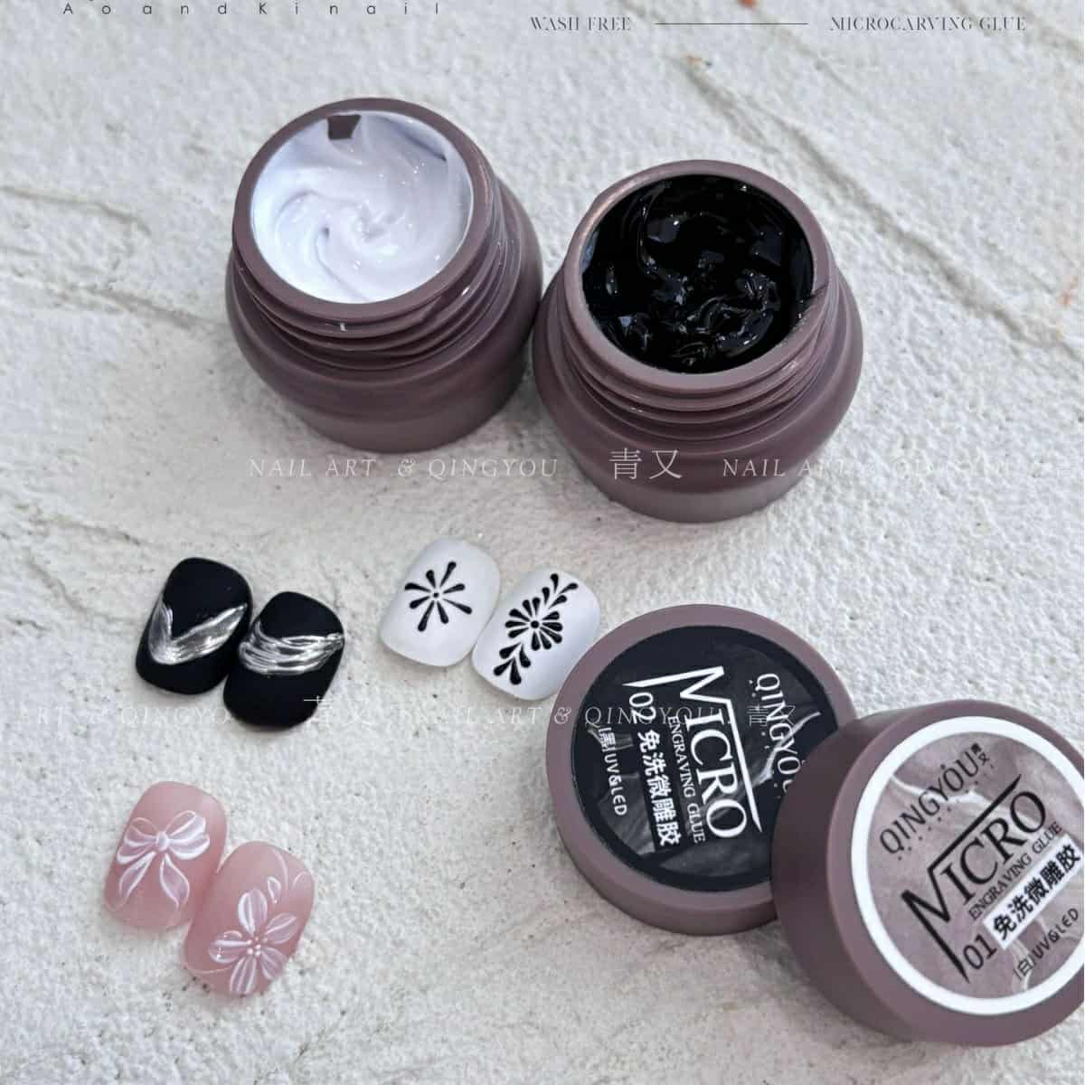 สีเจลเพ้นท์นูน เจล3D เจลเนื้อพลาสติก ขัดผง แบรนด์QINGYOU