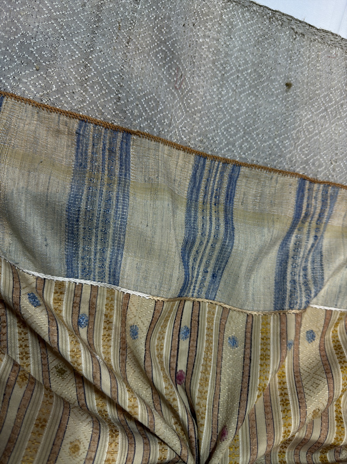 ซิ่นขิดไหม ต่อหัว ต่อเชิง ขนาด1x2เมตร สีเหลืองทองนวล รหัส R4F-155-1246812