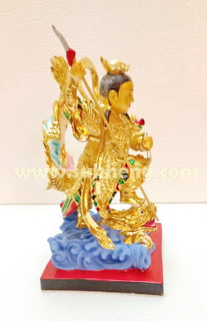 เทพเจ้านาจาเรซิ่นชุดเกราะทองปางปราบมังกร ขนาด 8 นิ้ว