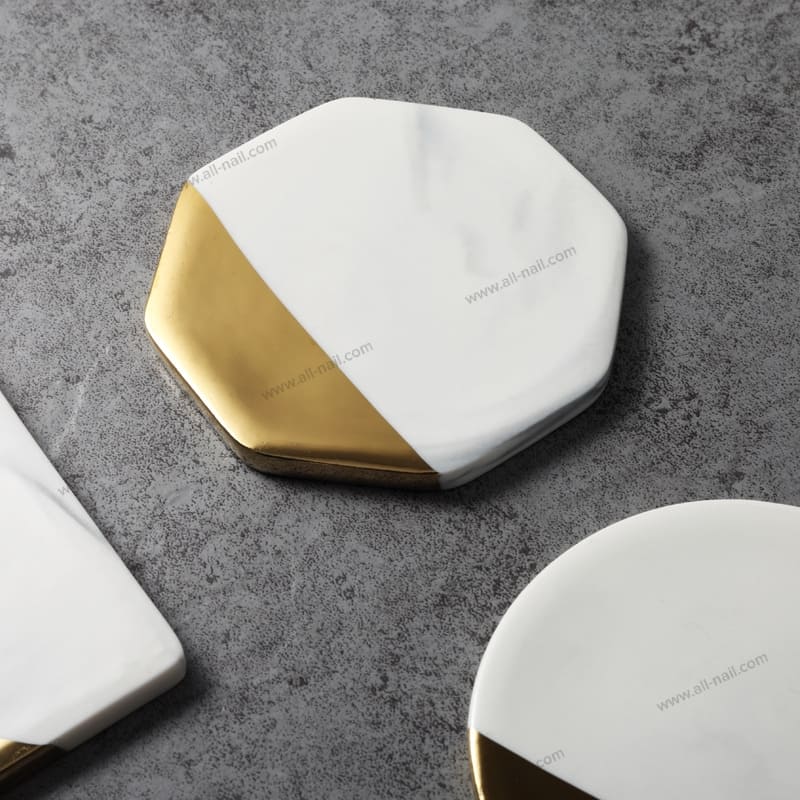 พร็อพถ่ายรูปเล็บ จานหินอ่อนถ่ายรูปโชว์เล็บ ฉากถ่ายรูป จานสี จานรองแก้วแบบเรียบหรู