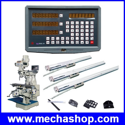 หน้าจอดิจิตอลสเกลพร้อมลิเนียร์สเกล 3 แกน Complete set milling/ lathe/ drill machine dro digital readout with 3 pcs linear scales (สินค้า Pre-Order)