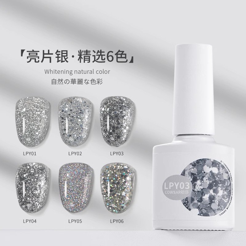 สีเจลกากเพชรแน่นๆ สีเงิน,ทอง สีเจลกลิตเตอร์ วิ้งตาแตก สีแฟลชเล่นแสง สไตล์เกาหลี เกรดพรีเมียม