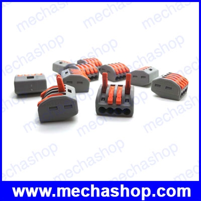 (10 ชิ้น)เทอร์มินอลต่อสายไฟ ขั้วต่อสายไฟ เทอร์มินอลบล็อก 4 Pin PCT-214 Universal compact wire wiring connector conductor terminal block with lever