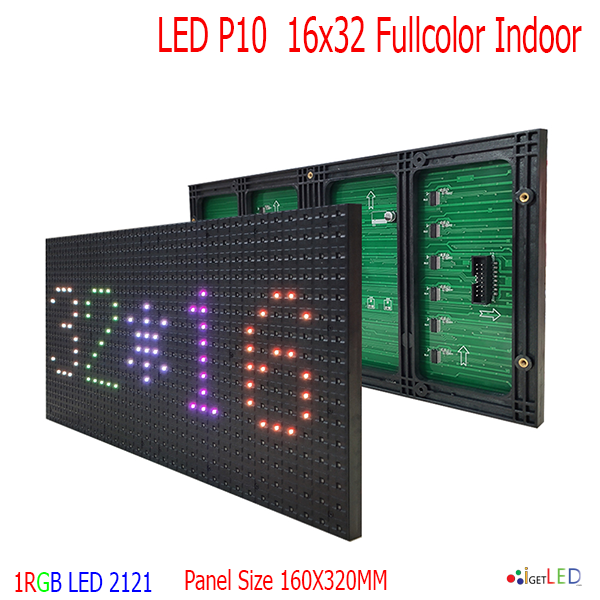 LED P10 SMD Full Color ในร่ม RGB โมดูลสีเต็มจอแสดงผล LED 16x32 Pixels ขนาดแผ่น 160mmx320mm