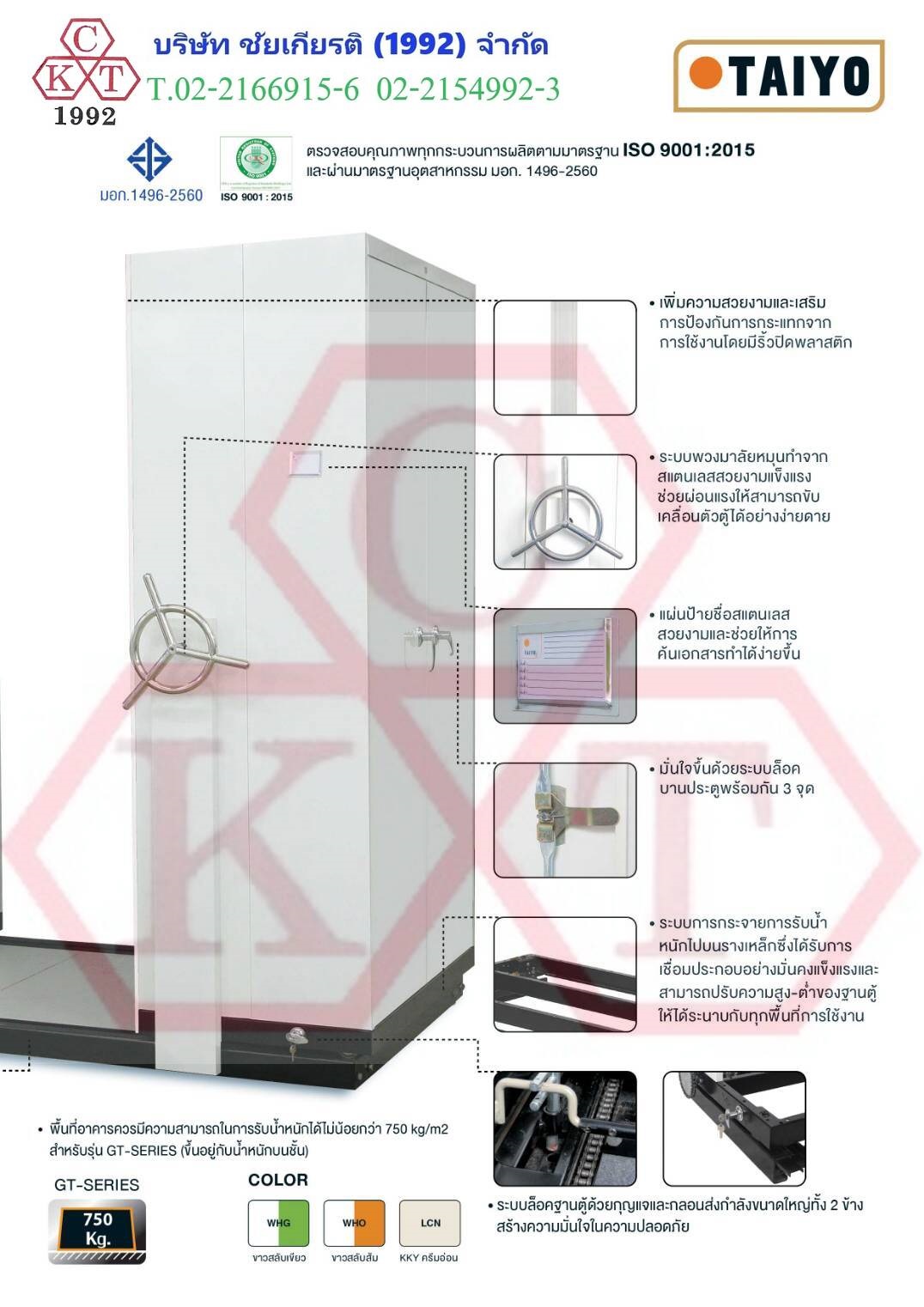 ตู้รางเลื่อนเก็บเอกสาร มอก. ระบบพวงมาลัย