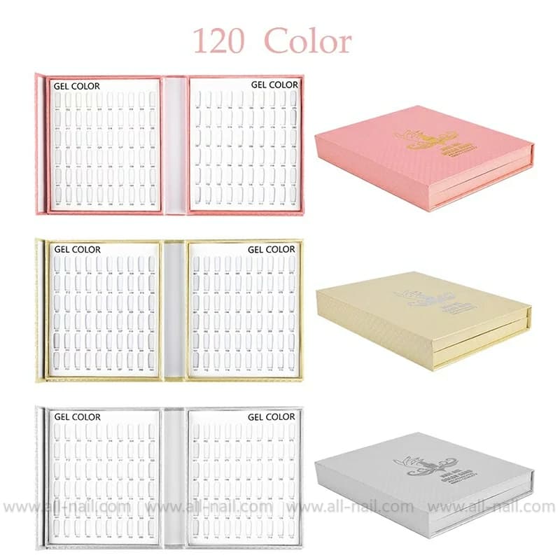 สมุดชาร์ตโชว์เล็บ ฝาล็อคแม่เหล็ก 120ช่อง