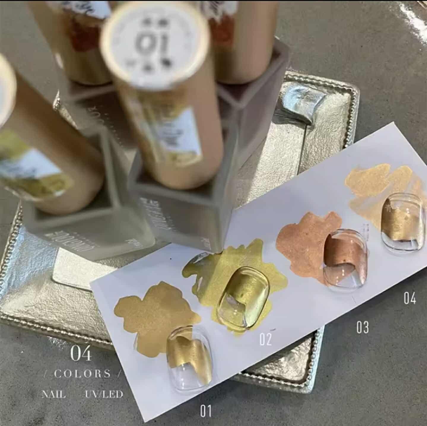 น้ำยาทาเล็บเมทัลลิค สีไบรท์เมทัลลิค แบรนด์QINGYOU แห้งไว มี4สี