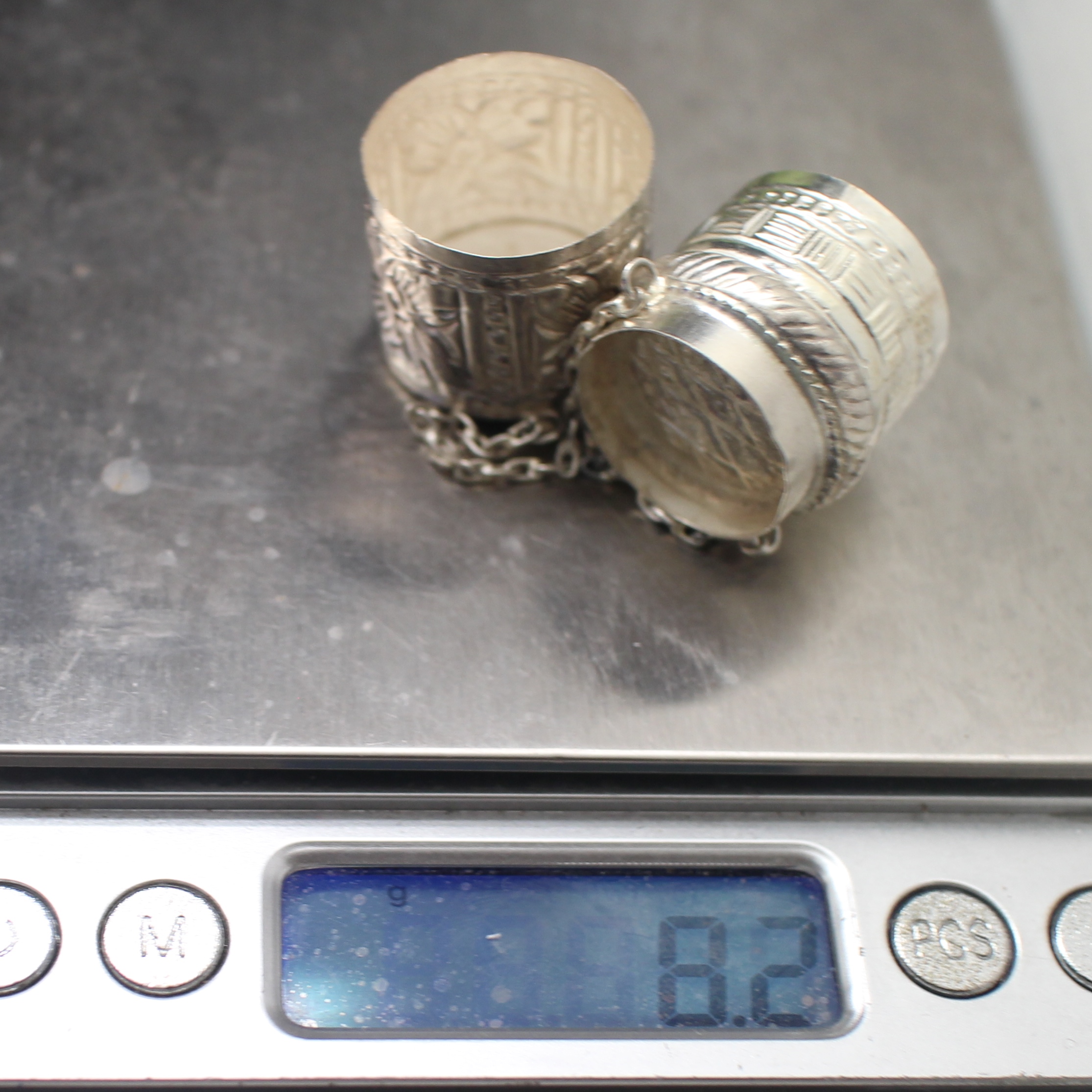 SI357 กระติ๊บเงินจิ๋ว ลายสาน เงินแท้ 92.5% นน.รวม 8.2 กรัม