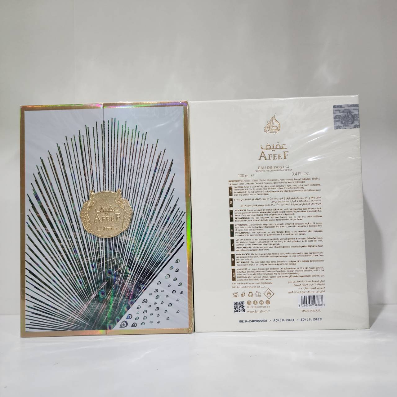 น้ำหอมแท้ Afeef Lattafa Perfumes for women and men 100ml กล่องซีล คล้าย TF Bitter Peach