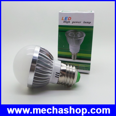 หลอดไฟ LED หลอดกลม LED High power led chip Epistar (Taiwan) E27 3W 12-24V with cover สีขาวอมเหลือง 40,000 ชั่วโมง