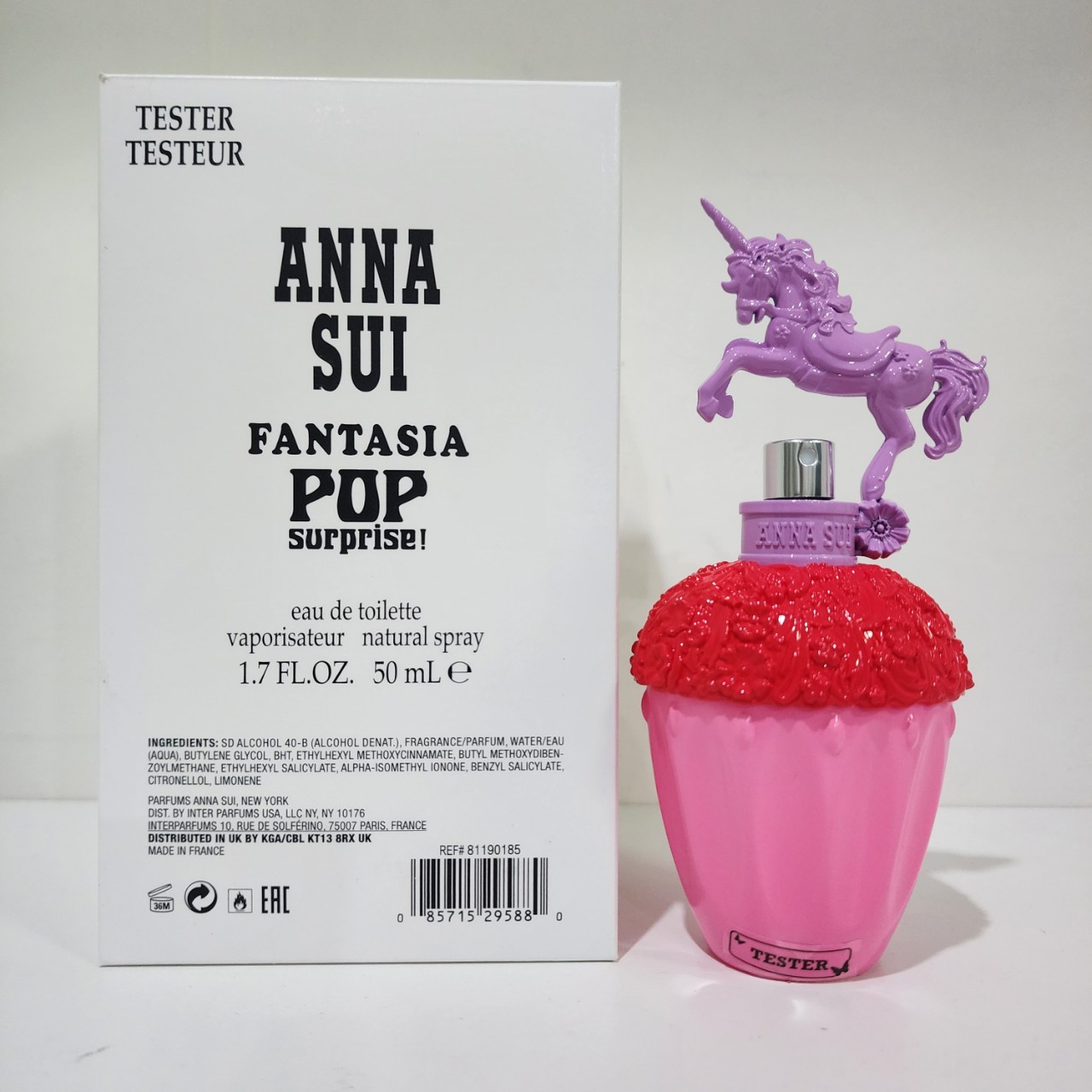 น้ำหอมแท้ Anna Sui Fantasia Pop Surprise 50ml กล่องเทสเตอร์ สีแดงฟ้า