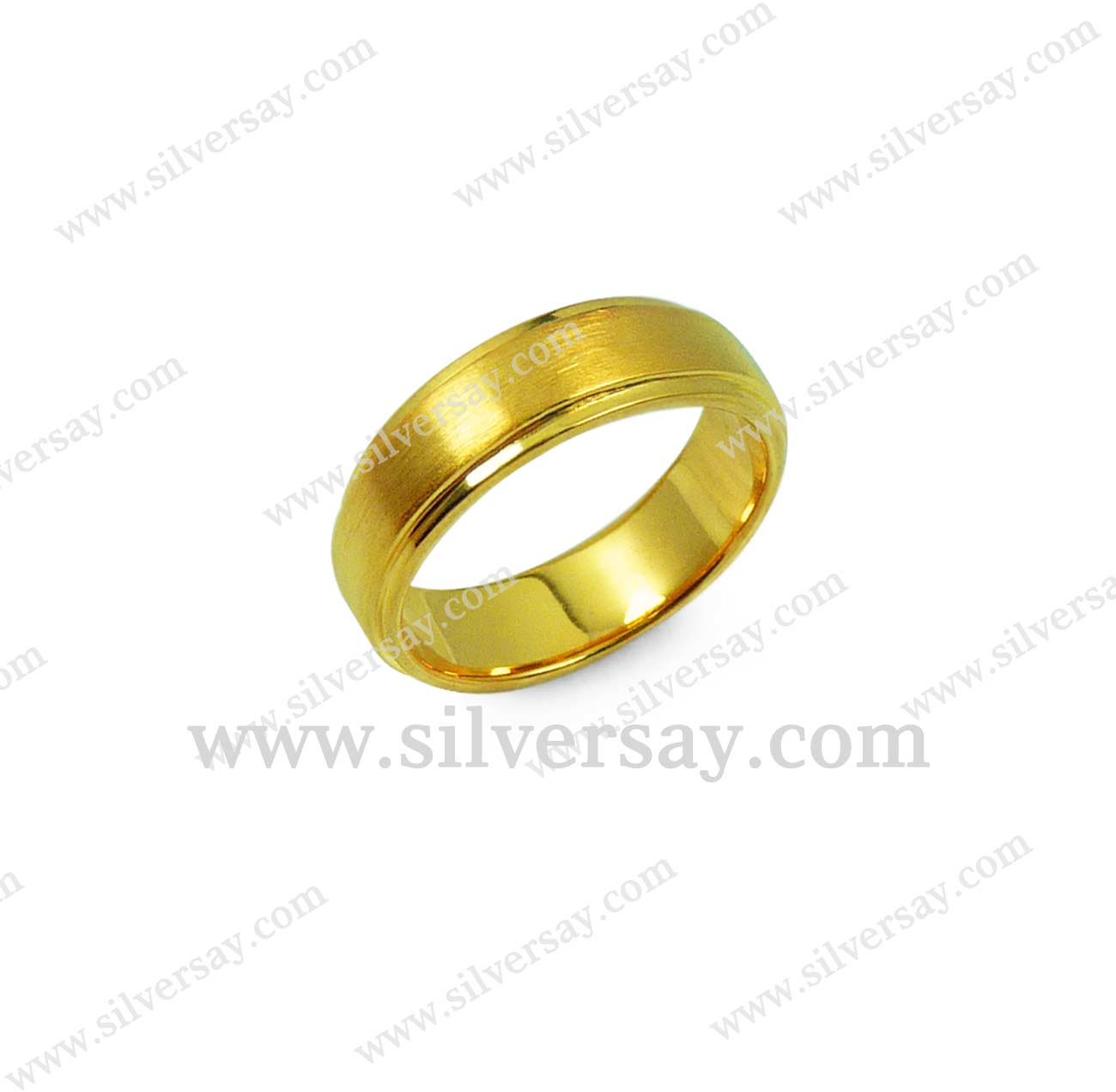 แหวนเกลี้ยง 5 มม.ขอบข้างลดระดับรอบวง/แลขนแมว/สีทองคำ22k/สำหรับสลักชื่อ