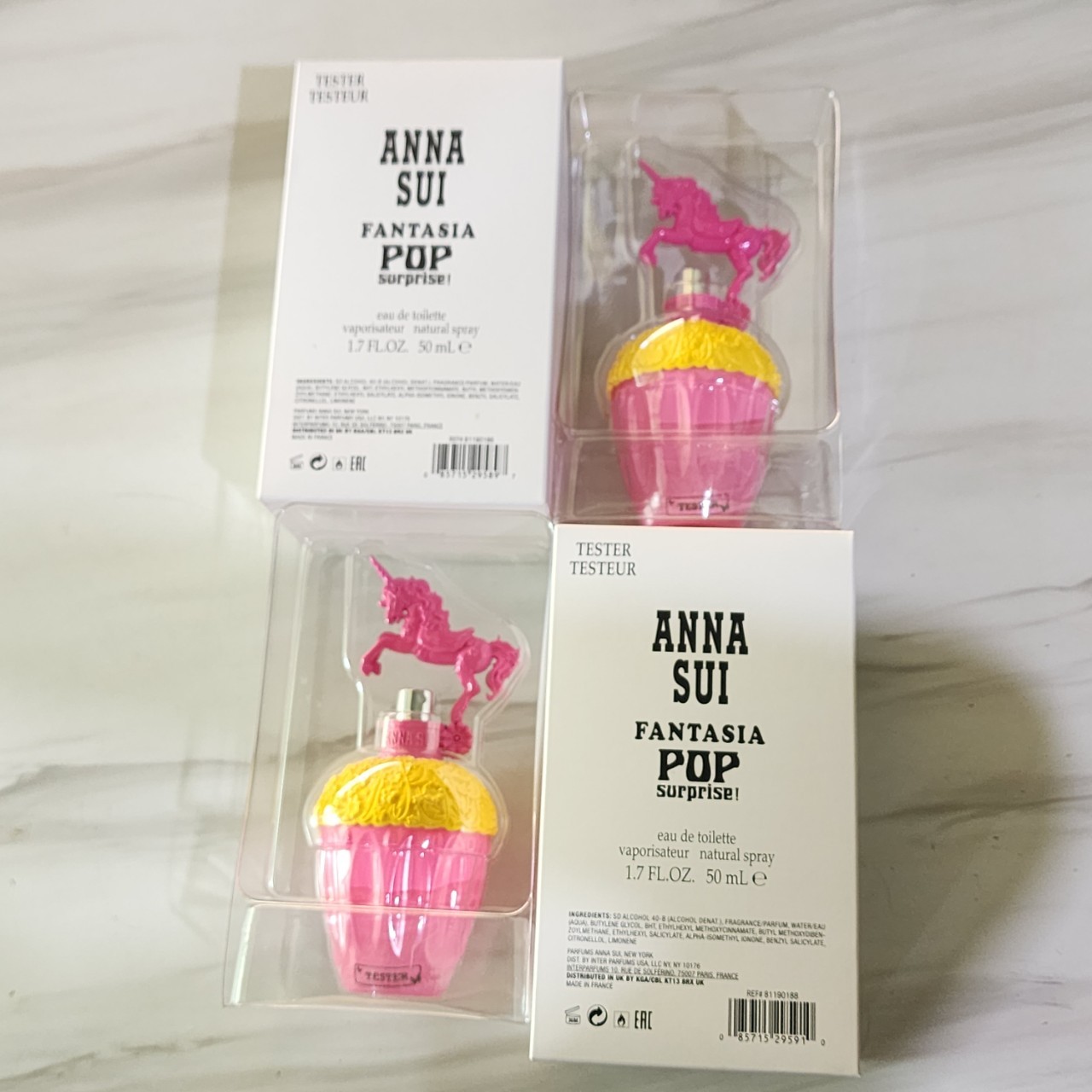 น้ำหอมแท้ Anna Sui Fantasia Pop Surprise 50ml กล่องเทสเตอร์ สีชมพูเหลือง