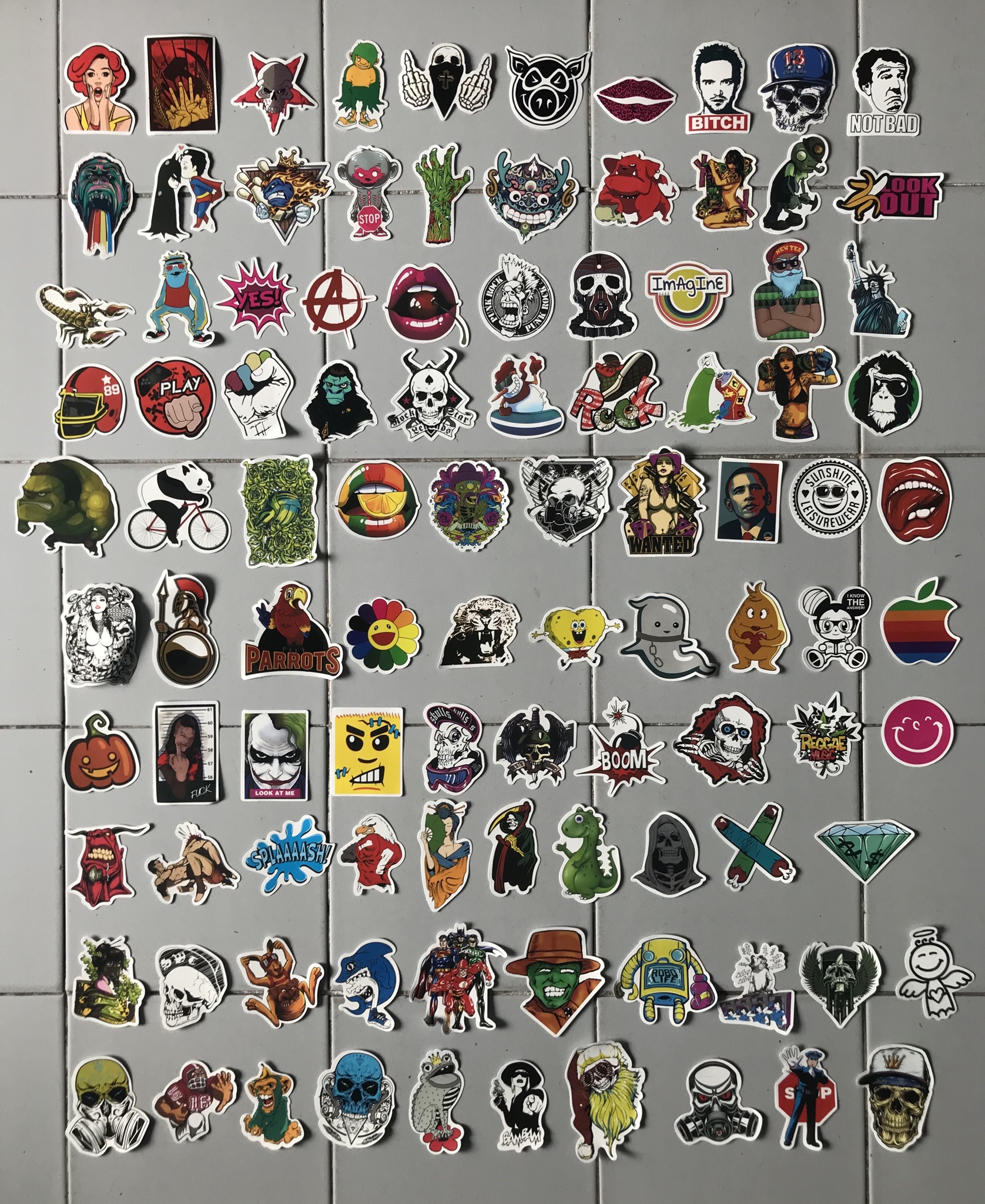 สติ๊กเกอร์ (set 100 ชิ้น) ติด ตกแต่ง กระเป๋า โน๊ตบุ๊ค ของใช้จิปาถะ