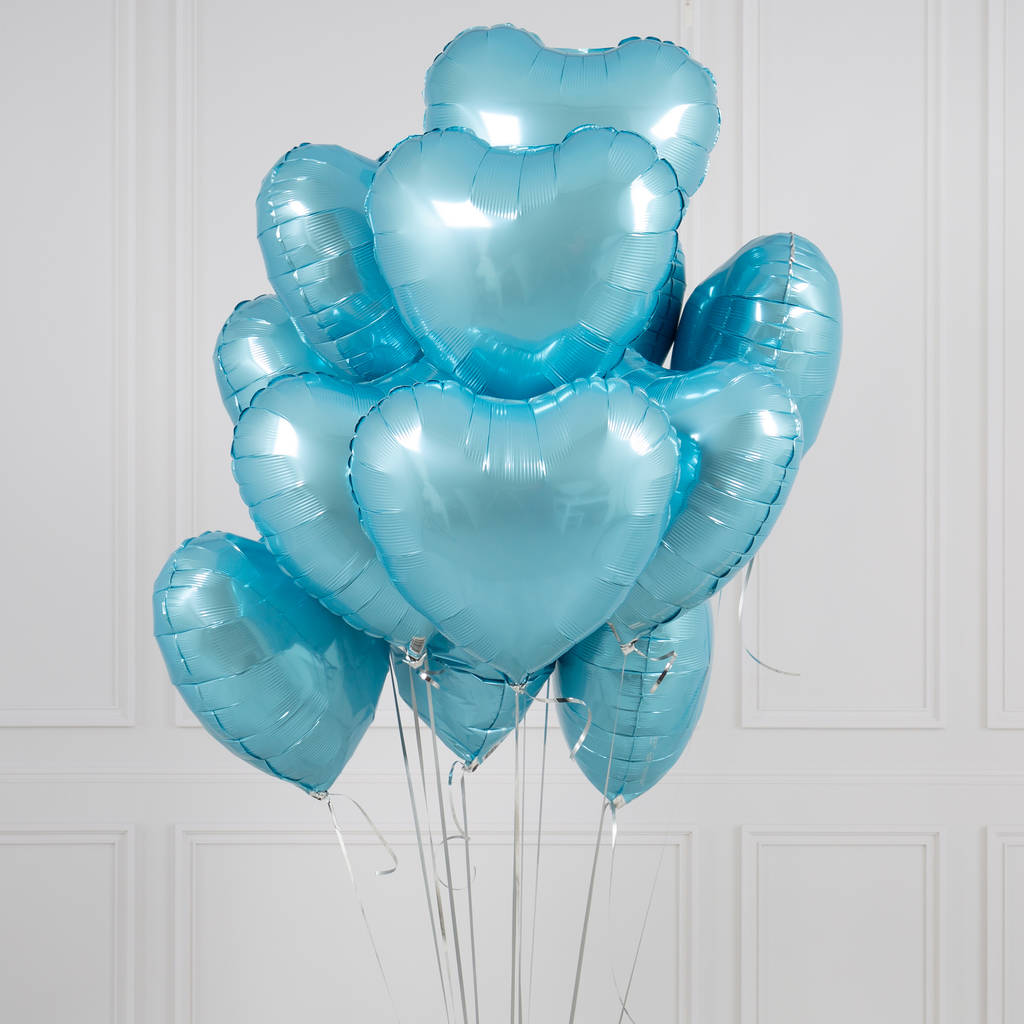 18" Light Blue Heart Foil Balloon (with Helium) (ใบละ 120.-)(สั่งขั้นต่ำ10ใบขึ้นไปใบละ 100.-) (สนใจสั่งซื้อผ่าน Line: @weparty)