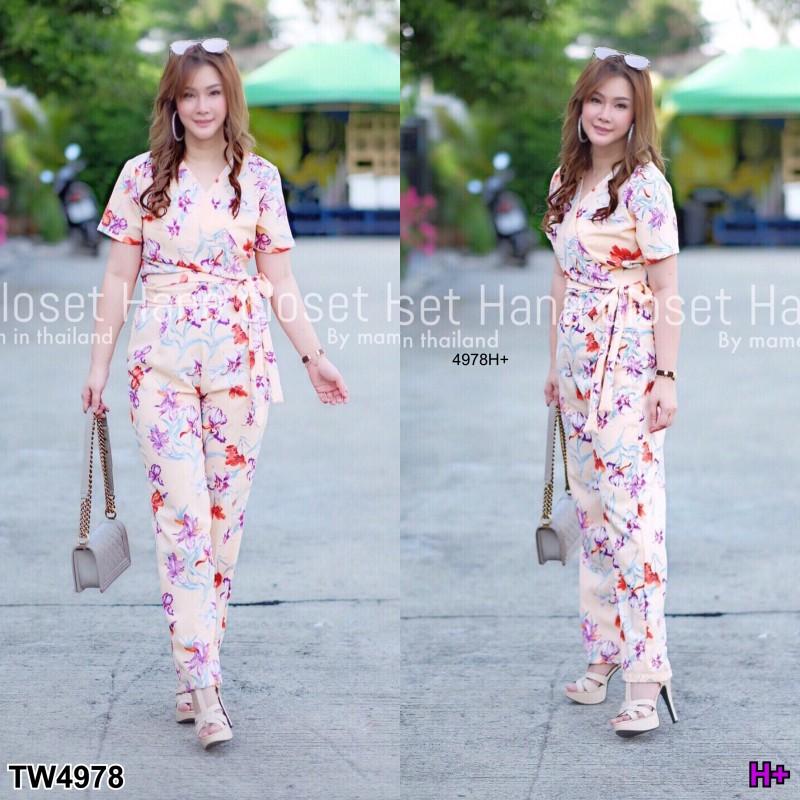 เซท #สาวอวบ เสื้อไขว้หน้า+กางเกงขายาว TW4978