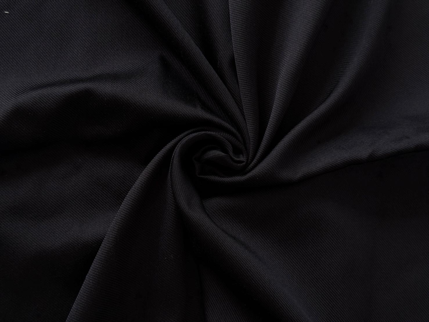 ผ้าไหมยก 4ตะกอ สีพื้นเนื้อลูกฟูก ไหมแท้ สีดำ (ราคาต่อเมตร) รหัส B-119-1058WA14