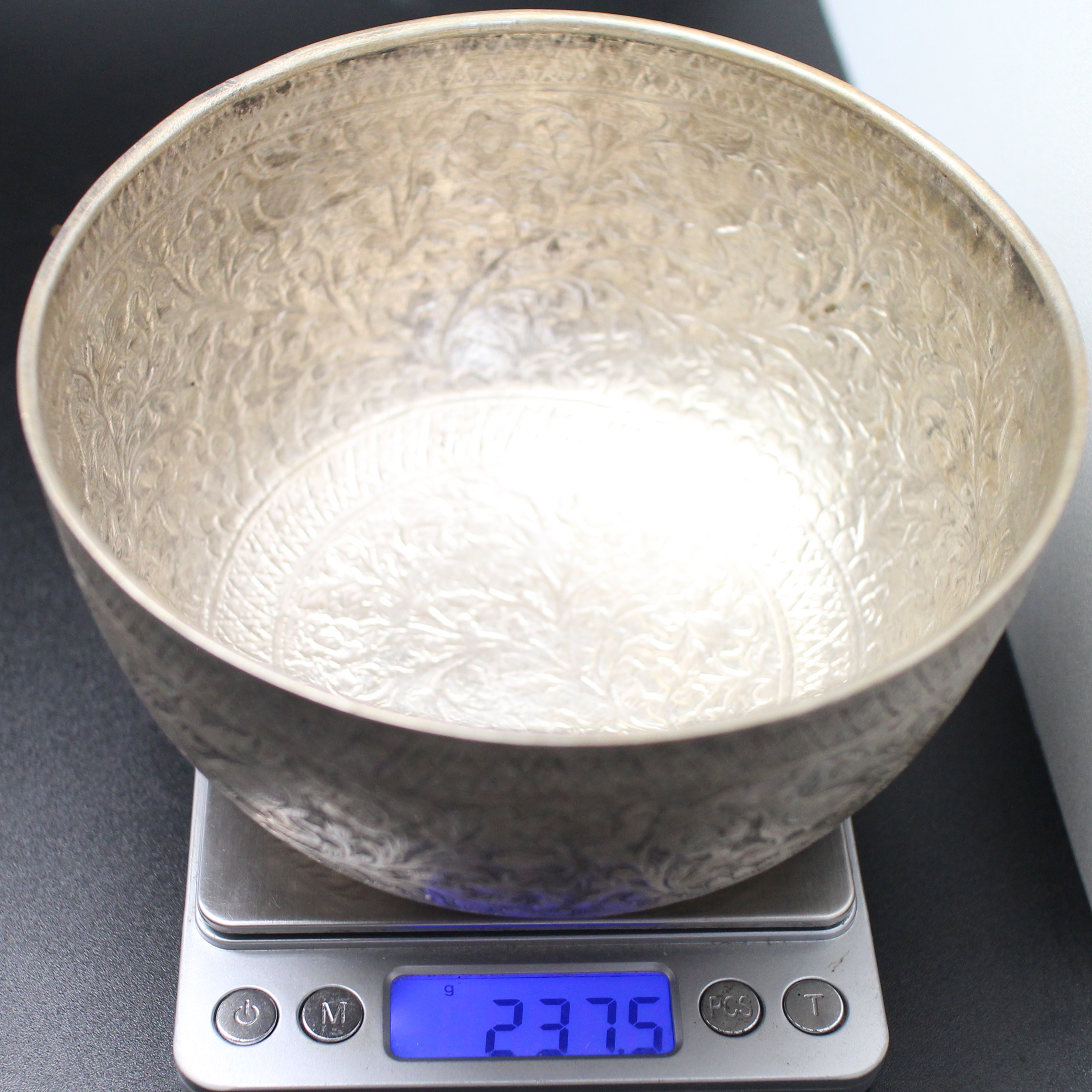 SI270 ขันเงินลายนกไม้ เงินแท้ 92.5 % นน. 237.5 กรัม เส้นผ้านศูนย์กลาง 5.7 นิ้ว
