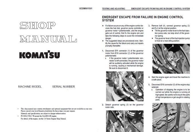 KOMATSU PC200-3 , PC210-3 , PC220-3 , PC240-3 คู่มือซ่อมรถจักรกลหนัก KOMATSU รุ่น PC200-3 PC210-3 PC230-3 PC240-3 S6D105-B-1 แม็คโค วงจรไฟฟ้า ไฮดรอลิก รถตักโคมัสสุ KOMATSU SERVICE MANUAL