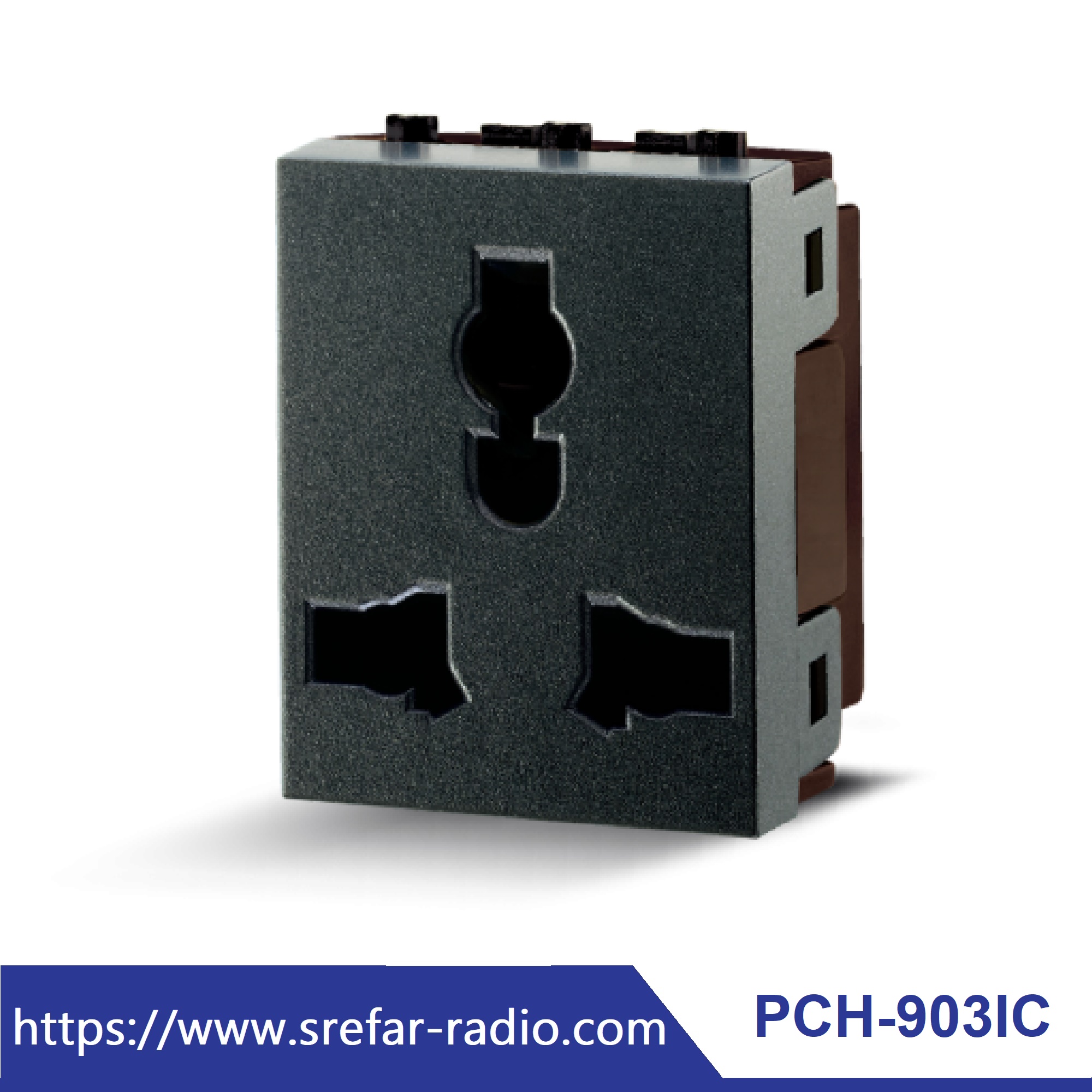PCH-903IC CHANG รุ่น iModern เต้ารับเดี่ยวมีกราวด์ 3 ขา แบบมีม่านนิรภัย