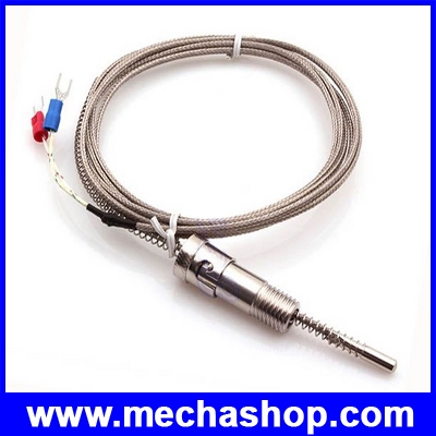 เทอร์โมคัปเปิล สายเครื่องวัดอุณหภูมิ Compression Spring Thermocouple K Type 0-400องศา สายยาว 2 เมตร Screw M12