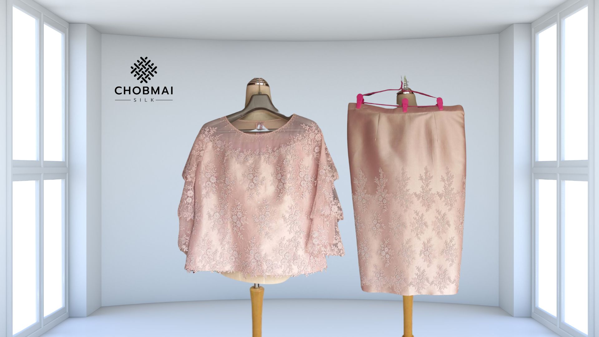 แบบตัดชุดเสื้อ+กระโปรง+แต่งลายลูกไม้ (ยังไม่รวมผ้า) chobmai xARW รหัส CUT-ARW-092567