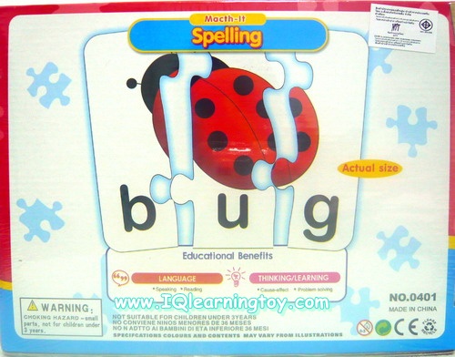 Match-It (ชุด Spelling ) จิ๊กซอว์เสริมพัฒนาการ - ฝึกสะกดคำศัพท์แบบง่ายๆจากภาพที่เห็น และเรียนรู้คำศัพท์ไปพร้อมกัน แผ่นภาพจับโบ้ (2+) **(จัดส่งฟรีค่ะ)