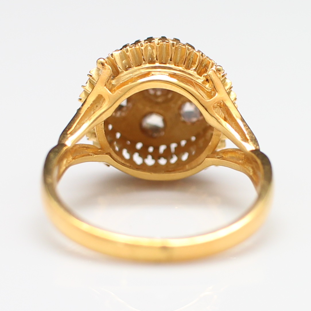 RG250143 แหวนเพชรซีกลูกโลกดอกจอก เพชรซีก 0.82 กะรัต ทองแท้ 90% นน.รวม 5.7 กรัม ขนาดแหวน 54