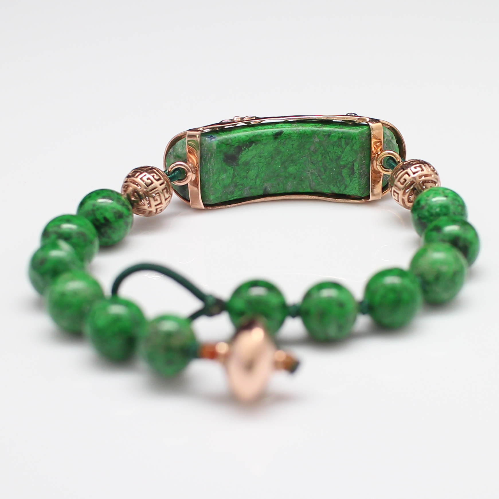 BL25021 สร้อยข้อมือมอซิทซิท แต่งทองแท้ Pinkgold 9k ฝังเพชรแท้ 0.03 กะรัต นน.รวม 24.1 กรัม ยาว 18 ซม.