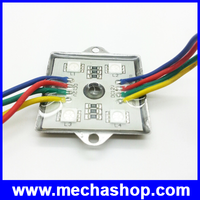 LED โมดูล Waterproof RGB LED Pixel Module DC12V 0.96W 4LED 5050 SMD เปลี่ยนสีได้