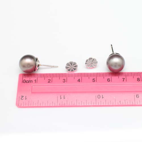 ER25068 ต่างหูมุกเซ้าซี ทองแท้ 18k นน.รวม 9.6 กรัม มุกแท้ 12 มิล